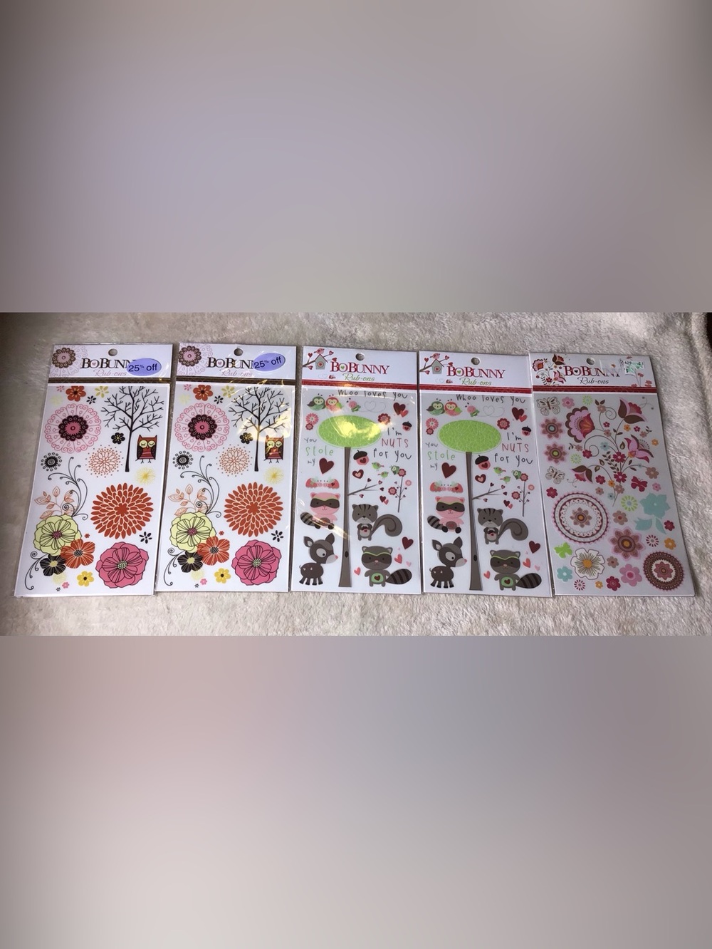 Floral & Woodland rub-ons